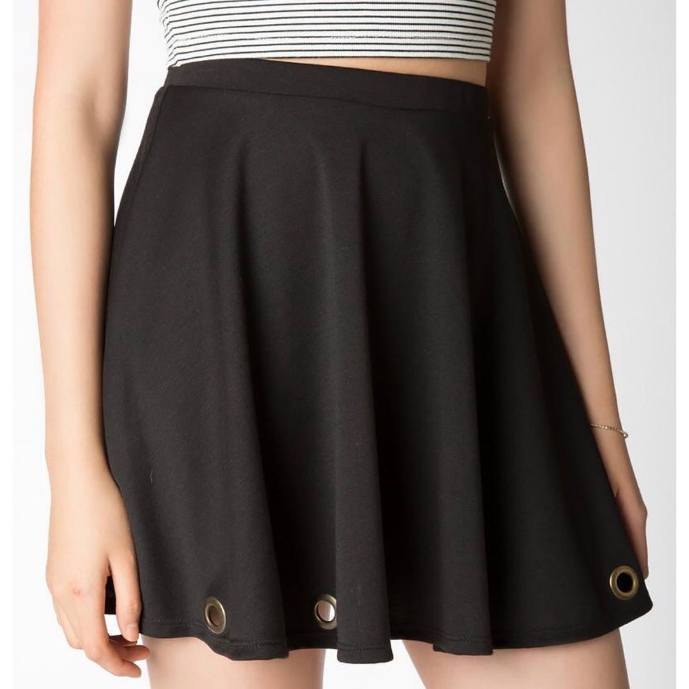 Francesca’s Black Grommet Skirt